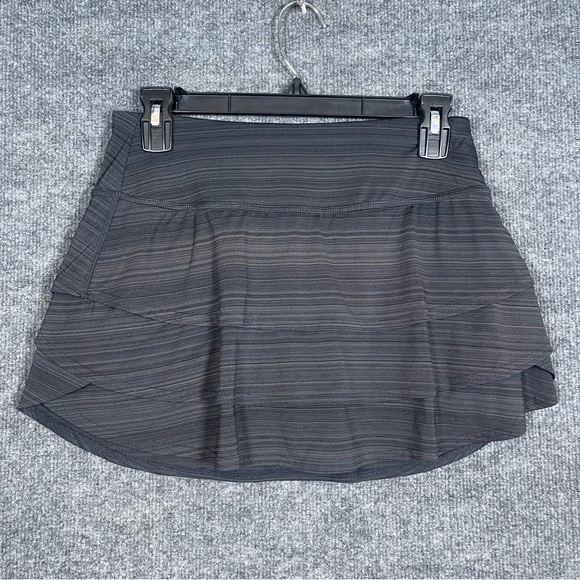 Athleta Dresses & Skirts - Athleta Womens XS Charcoal Gray Stripe Swagger Skort Sporty Tennis‎ Pickleball